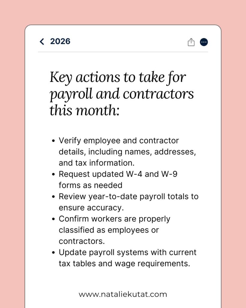 key actions to take for payroll and contractors this month